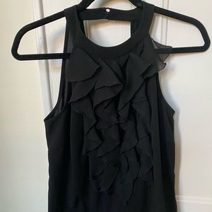 Black ruffle blouse